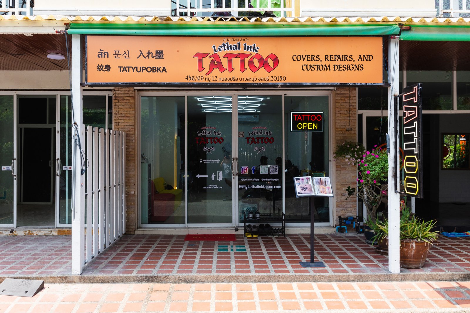 Lethal Ink Tattoo Exterior, Phra Tamnak, Pattaya, 2025