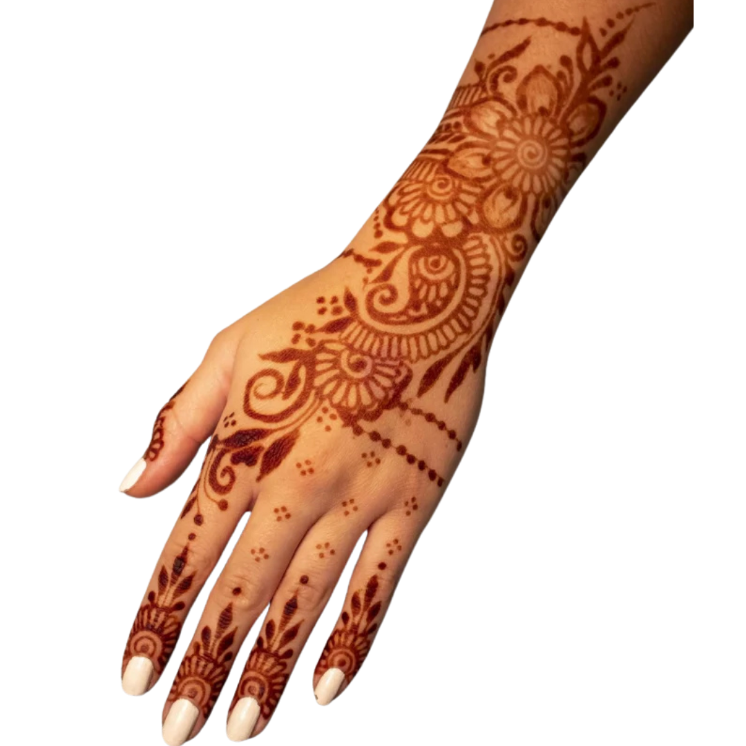 Brown Henna ornamental temporary tattoo by Lethal Ink Tattoo, Pattaya (2025)